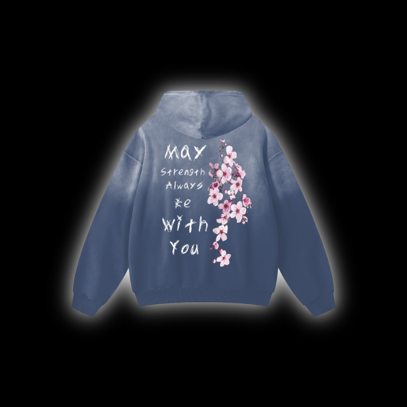 Oversized Dralix Styled "May Strength Always Be With You" Sunfaded Hoodie