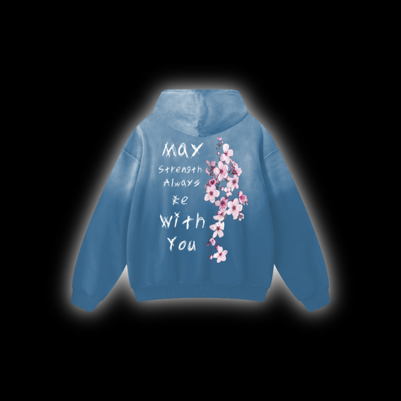 Oversized Dralix Styled "May Strength Always Be With You" Sunfaded Hoodie