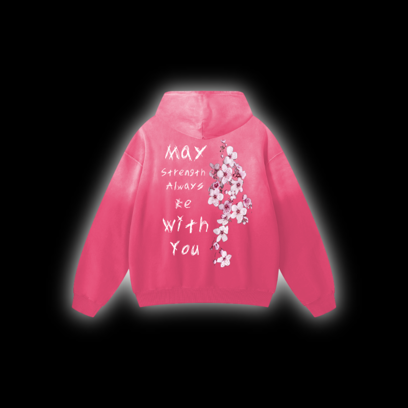 Oversized Dralix Styled "May Strength Always Be With You" Sunfaded Hoodie
